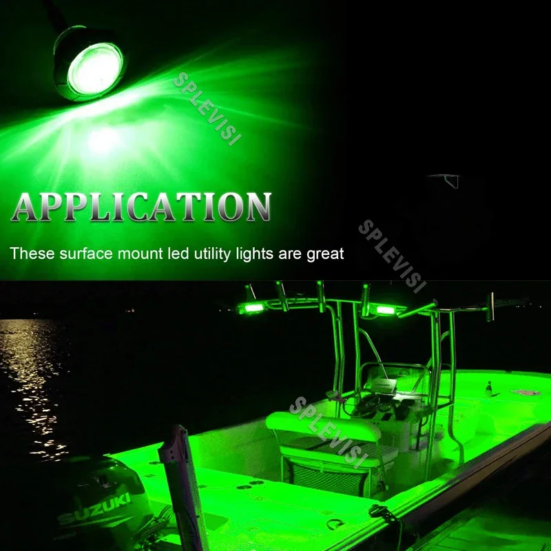 10 Pack Waterproof Marine Boat LED Utility Interior Lights Navigation Deck Courtesy Lights 12V for Yacht Pontoon Sailboat Kayak