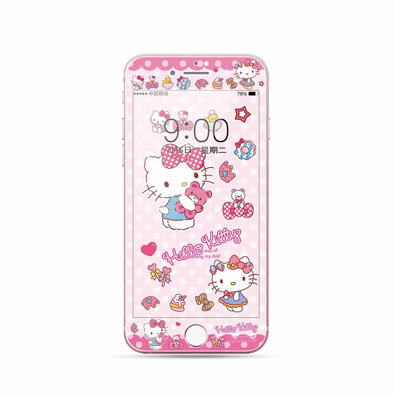 Nuevas protectores de vidrio templado Sanrio HelloKitty para IPhone14 15Plus14Pro 12ProMax vidrio templado de cubierta completa