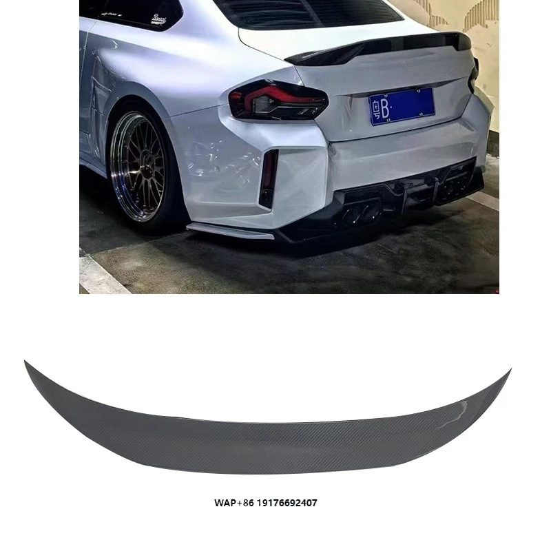 

Wholesale Price CT Style Dry Carbon Fiber Rear Spoiler Wing for M2 G87 CT Style Rear Trunk Spoiler Body Kit Perfect Fitment