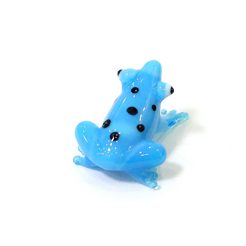 2 Stück Bunte Mini-Glas-Tierfiguren Niedliche Frosch-Miniatur-Statuen Ornamente für Zuhause Tischdekoration Feengarten Bonsai Deko-Zubehör – Detail 38