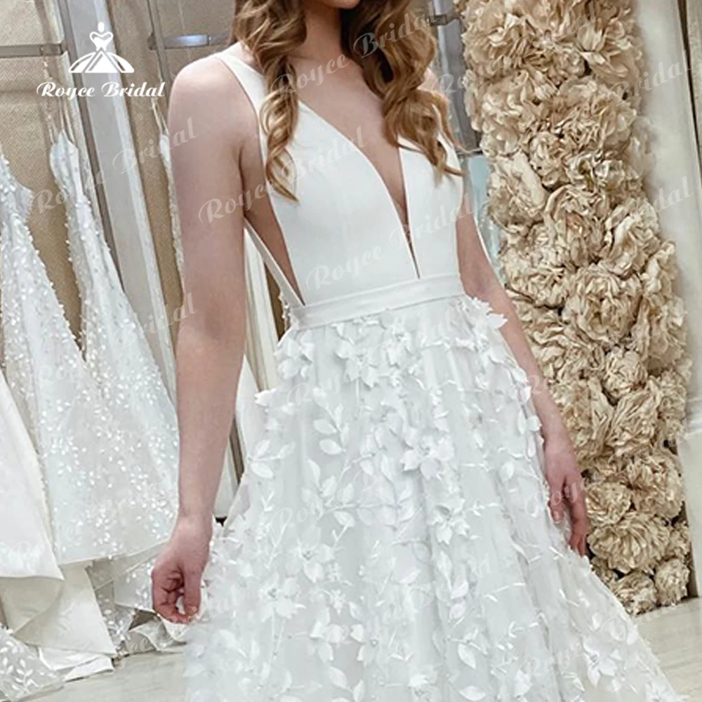 Boho Druck Blume EINE Linie Hochzeit Kleider Für Frauen 2023 Sexy Liebsten Ärmellose Brautkleider Sweep Robe De Mariée Vestidos de