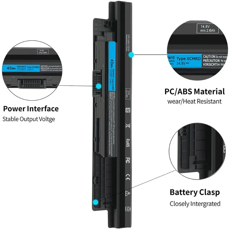 

Laptop Batterie MR90Y XCMRD for Dell Inspiron 15 5000 Series 15-3542 15-3541 15-3521 15-5521 17r5737 3440 OEM/ODM 14.8V