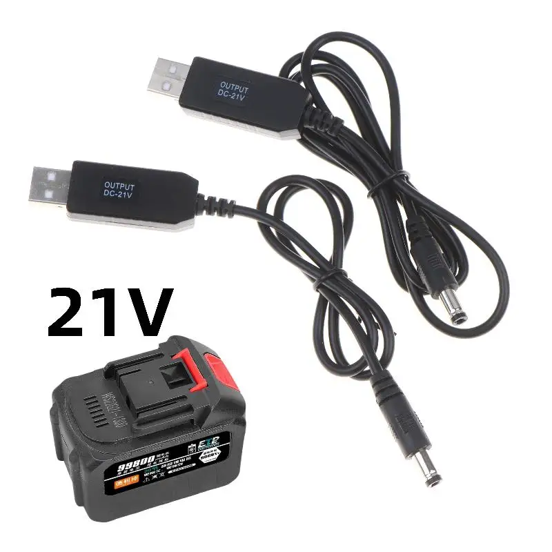 1Pcs 21V Lithium Battery Dedicated Charging Cable 5V To 21V Boost Cable DC Interface USB Adapter Cable Charger