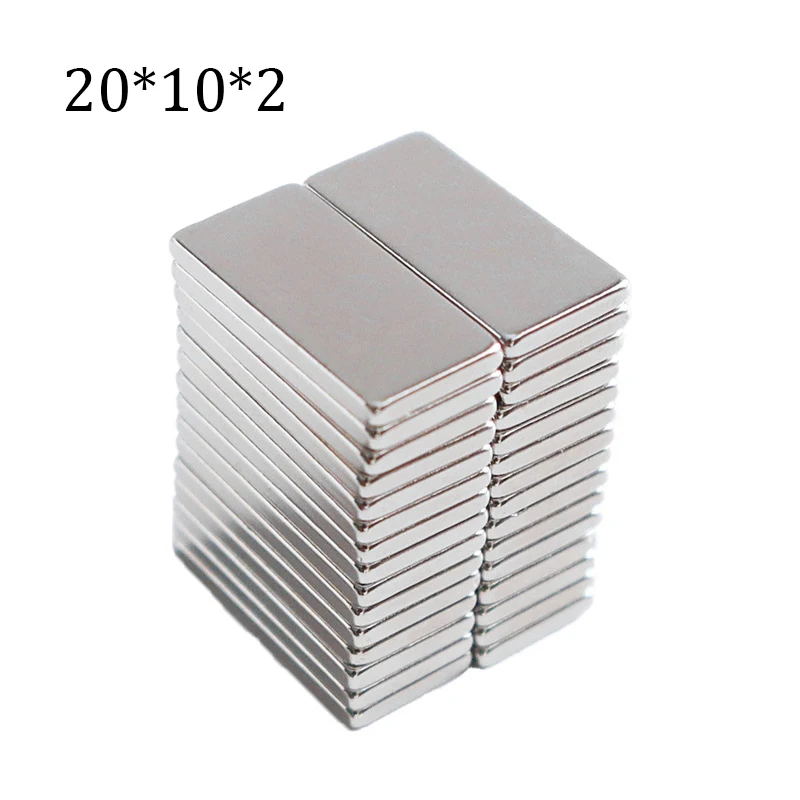 

20/30/50 Pcs 20x10x2 Neodymium Magnet 20mm x 10mm x 2mm N35 NdFeB Block Super Powerful Strong Permanent Magnet Imanes Disc