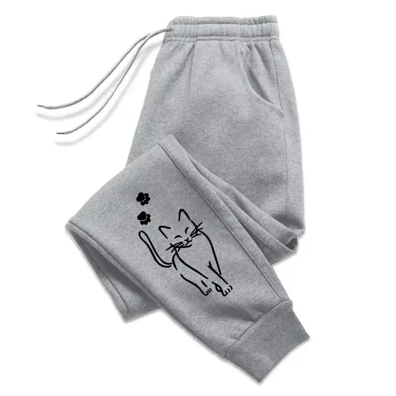 

Hot Sales Womens Sweatpants Cat Printing Fashion Street Sports Pants Fitness Jogger Trousers Daily Casual Running Woman