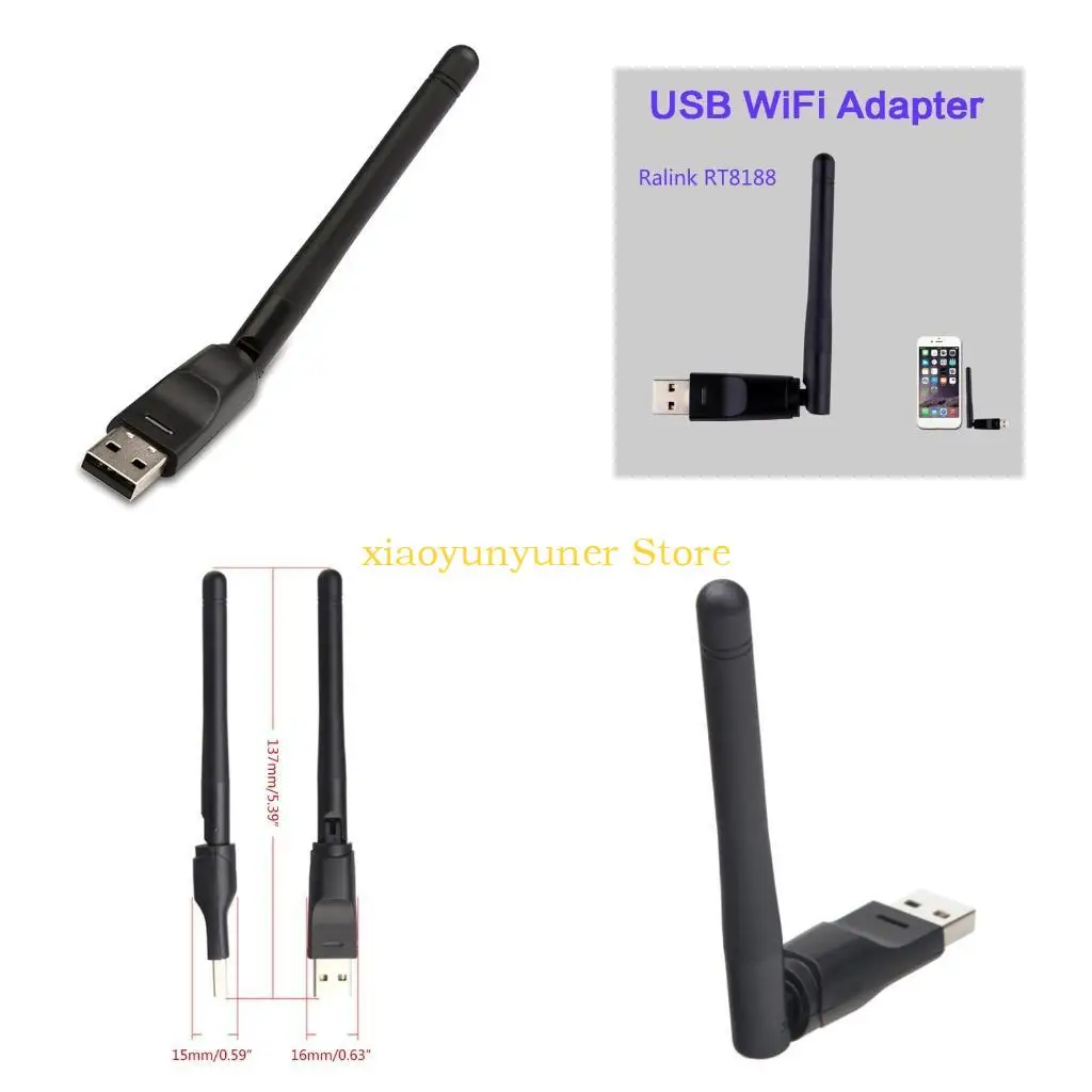 

P9JB USB WiFi Adapter Card 150Mbps 2.4GHz Wireless Lan Receiver Ralink8188 Chip with Rotate Antenna