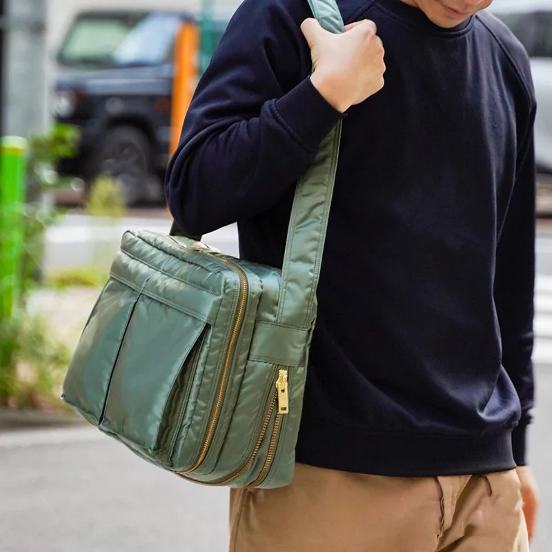 2024SS Japanese Style Classic Men Crossbody Bag Oversized Fanny Pack Waterproof Nylon Cloth Men Single Shoulder Bag Sling Bags