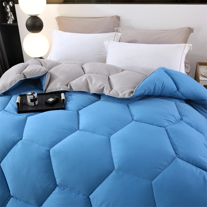 Home Comforter Goose Down Alternative Duvet Ultra-Soft Fluffy Warm Quilt Core For Winter/Autumn/Spring Queen Watercube Blanket