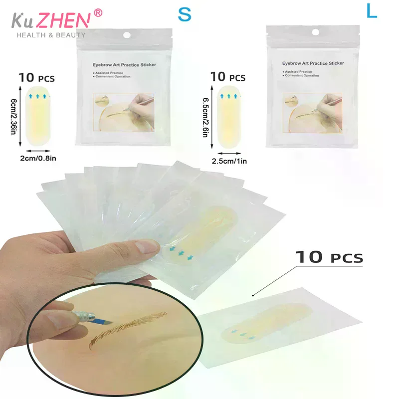 

1PC Transfer Eyebrow Skin Sticker Tattoo Real Operation Practice Permanent Silicone Tattoo Training Supplies Eyebrow Protection