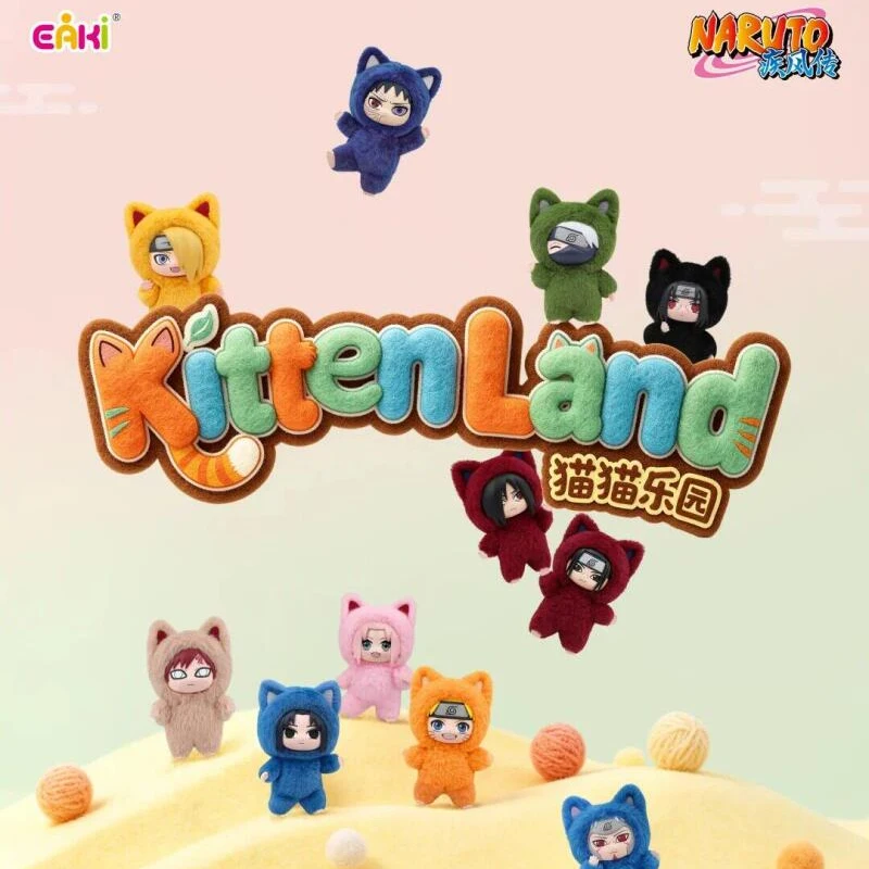 

EAKI Naruto Shippuden Kitten Land Series Vinyl Plush Pendant Blind Box Mystery Box Toys Cute Anime Figure Doll Ornamentsdel Gift