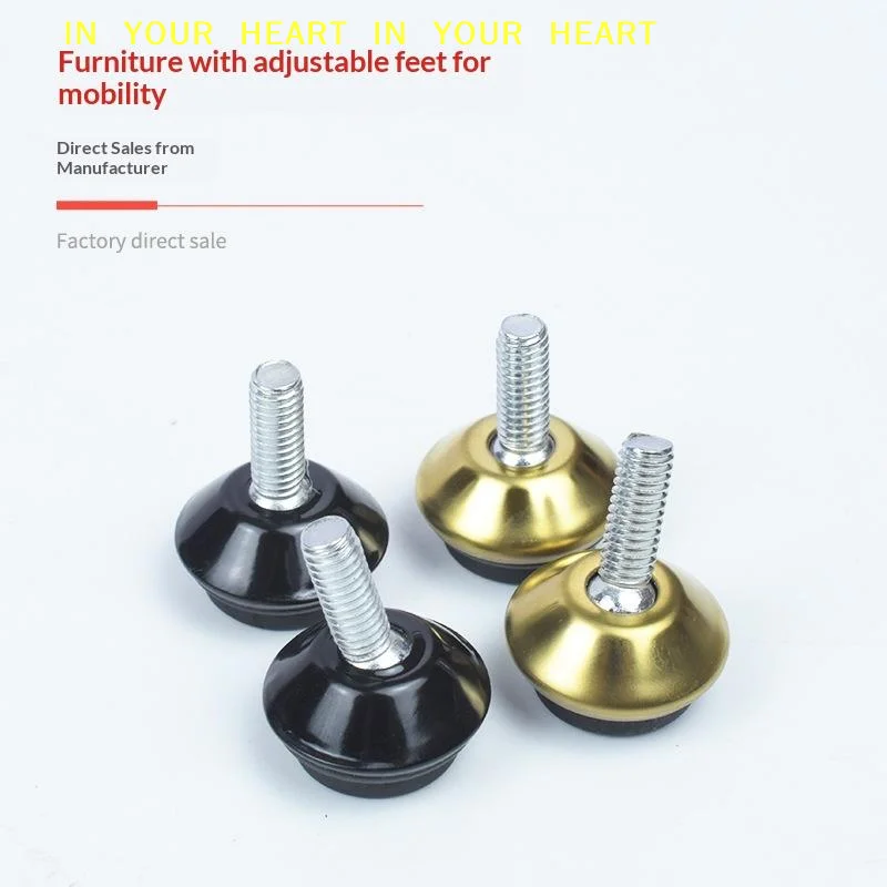 【X】4Pcs Adjustable Metal Furniture Levelers Feet Leg M6*15*23MM Thread Screws For Cabinet Table Chair Machine Base
