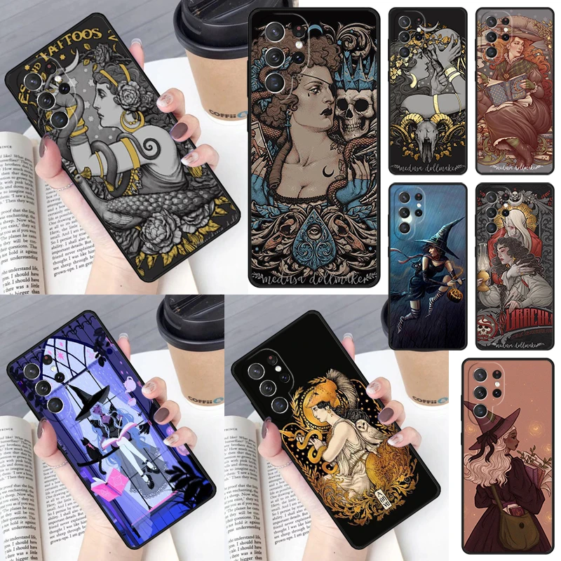 Girly Witch Goth Phone Case for Samsung Galaxy S26 Ultra S25 S24 S23 S22 S21 S20 Note10 Plus FE Cover Luxury