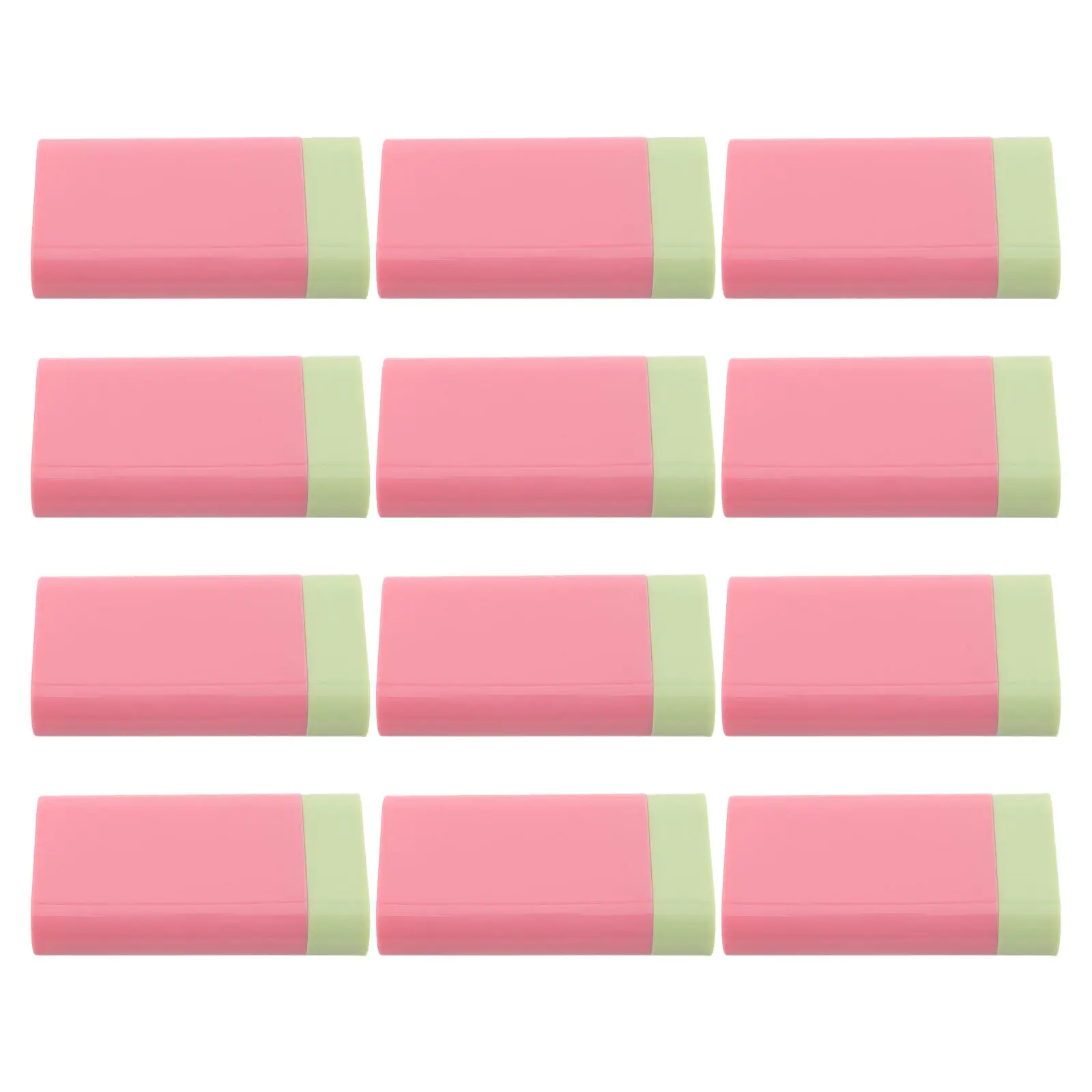 12Pcs Empty Cheek Blush Stick Tubes Refillable Plastic Containers Deep Pink Flat Tube Multipurpose Makeup Packaging