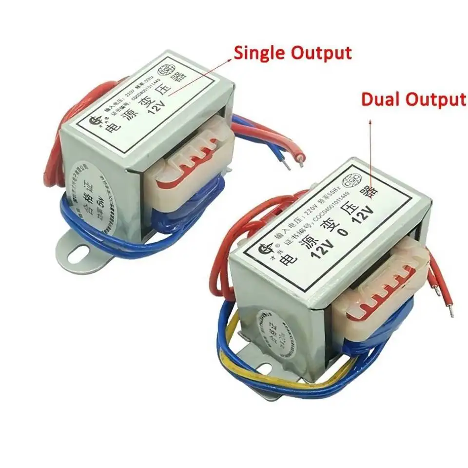 Transformer Power Input AC 220V 50HZ Output AC 6V-24V Single/Double 1W-80W Operating Temp -20~+70