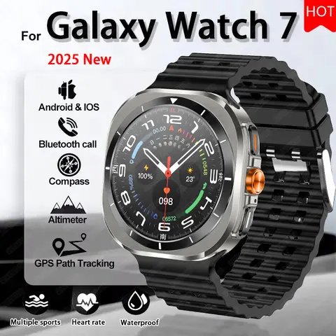 삼성 갤럭시 워치 7 울트라 GPS NFC 스마트 워치 남성용, AMOLED 항상 IP68 BT 통화 스포츠 스마트워치, 1.43 인치, 2025 신제품