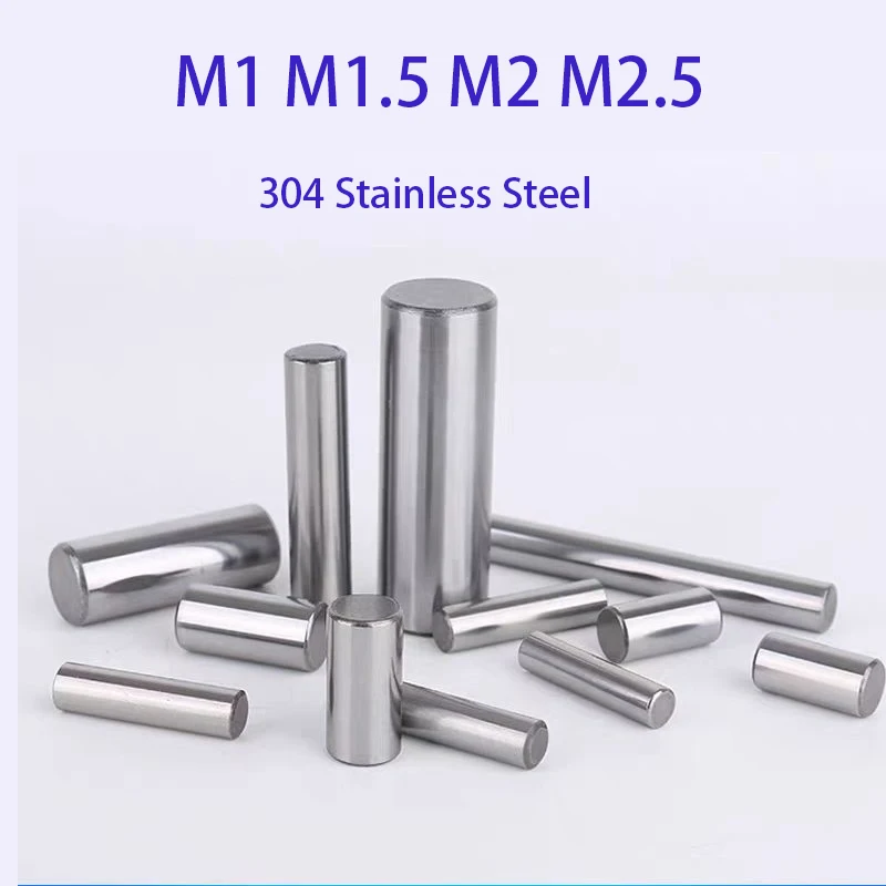 

M1 M1.5 M2 M2.5 Cylindrical Locating Dowel Pin 304 Stainless Steel Metal Fixed Shaft Lock Pins Round Bar Solid Rod L=4/5/6-50mm