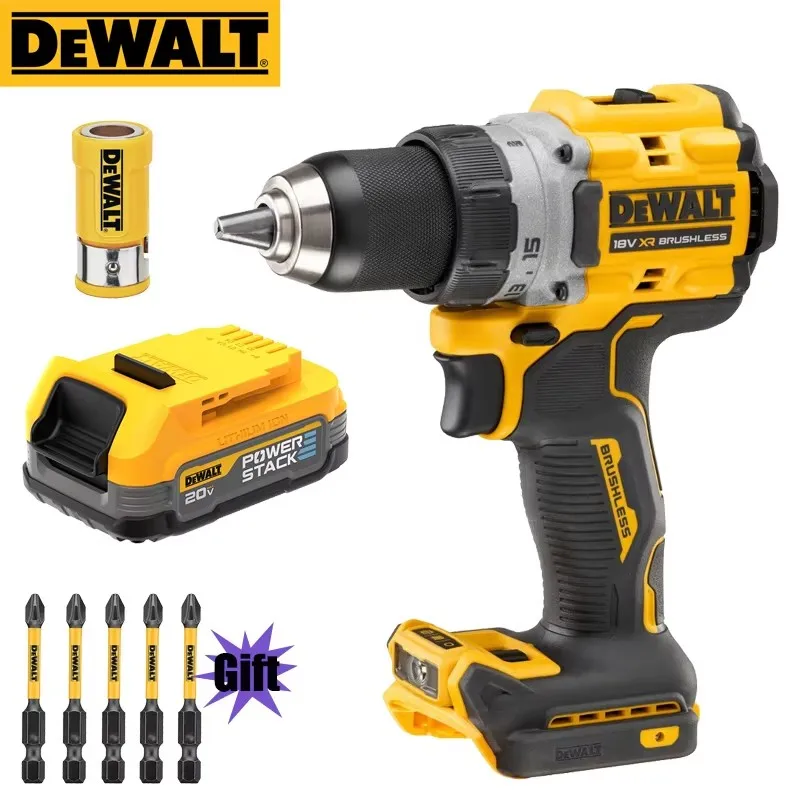 DEWALT DCD800 DCBP034 Electric Screwdriver POWERSTACK Battery Sets 20V XR Cordless Brushless Power Tool Driver 1/2-in