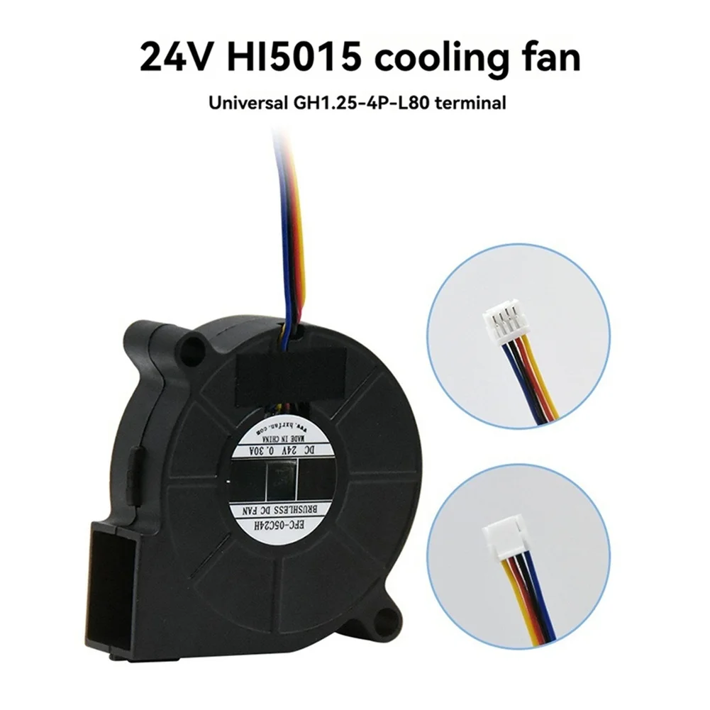 24V 5015 Turbo=Blower Fan 10000 RPM Double Ball Bearing Axial Flow Cooler Compatible With 3D Printing Machine Components
