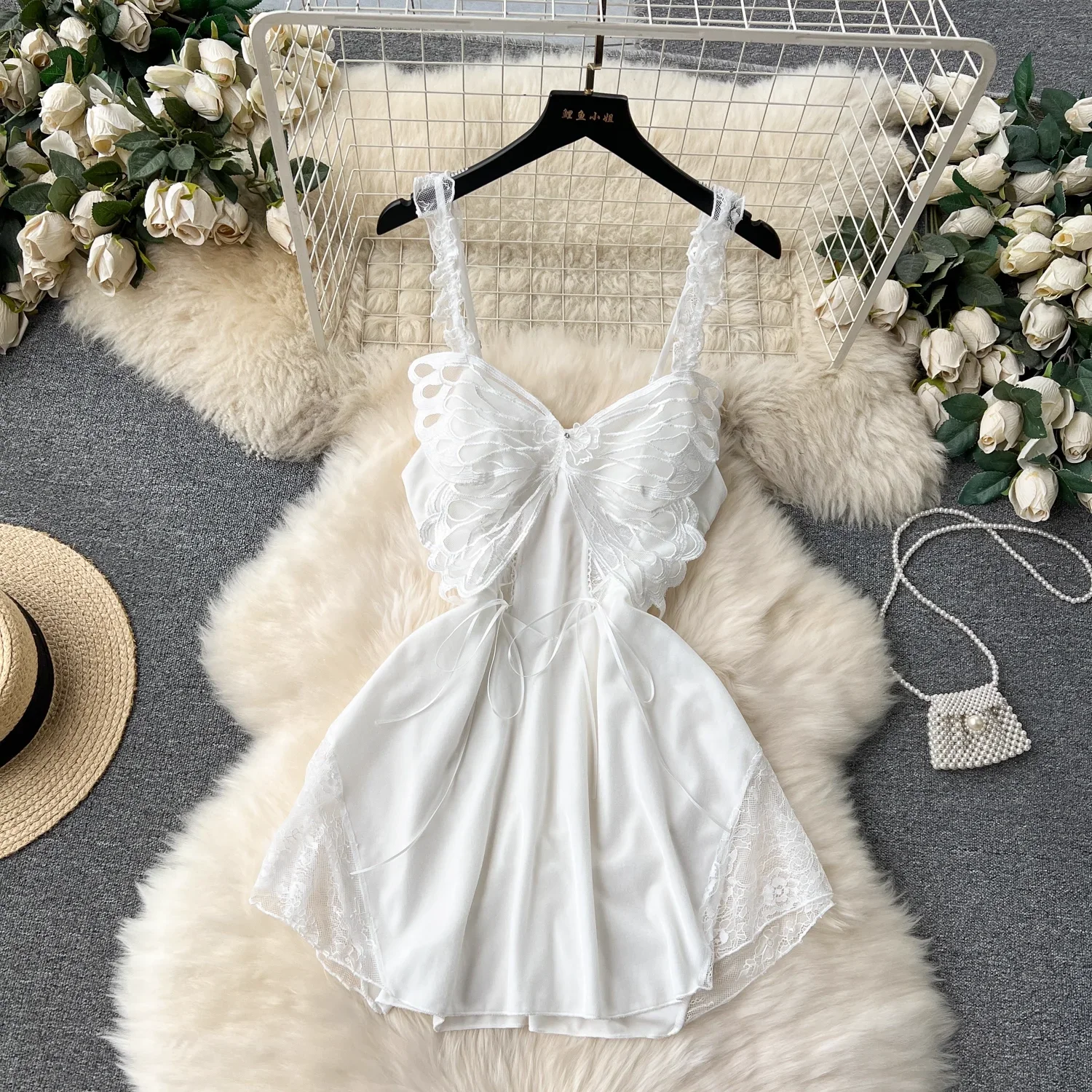 

Женское сексуальное велюровое платье на бретельках, вечерние трапециевидные ночные рубашки, пижамы, мини-ночная рубашка, летняя мода, ночные рубашки с бабочками