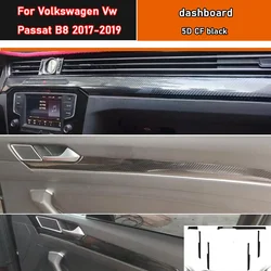 Car Interior Sticker Gear Box Protective Film For Volkswagen Passat B7 B8 2012-2019 Car window Panel Sticker Carbon Fiber Black