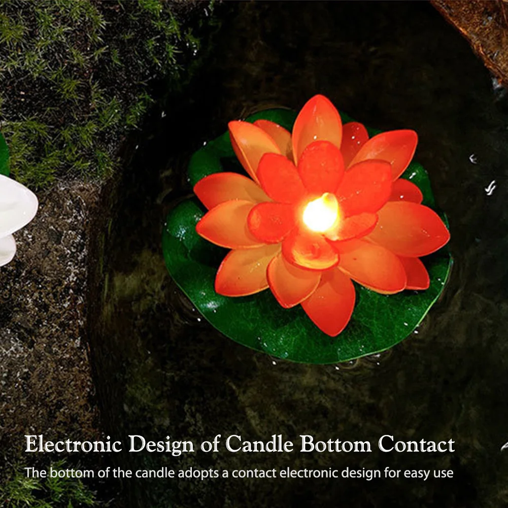 Funny Lotus Pool Lamp Waterproof Decorative River Lantern Electronic Blessing Water Lily Candle Light LED Colorful Lotus Lantern