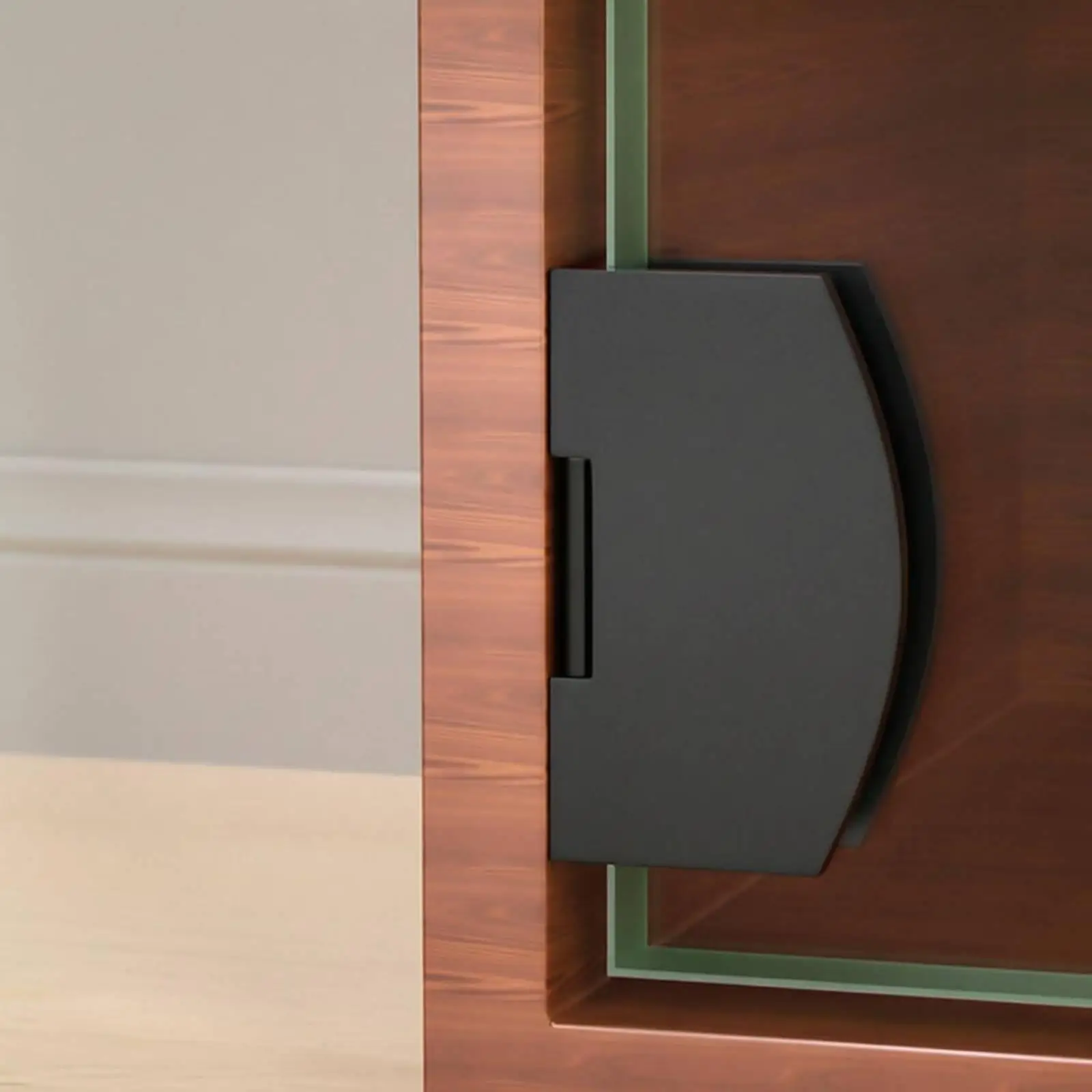 Stainless Steel Frameless Hinge for Glass Cabinet Door Clamp Hardware 5-7mm Panels with Low Profile Mounting Plate