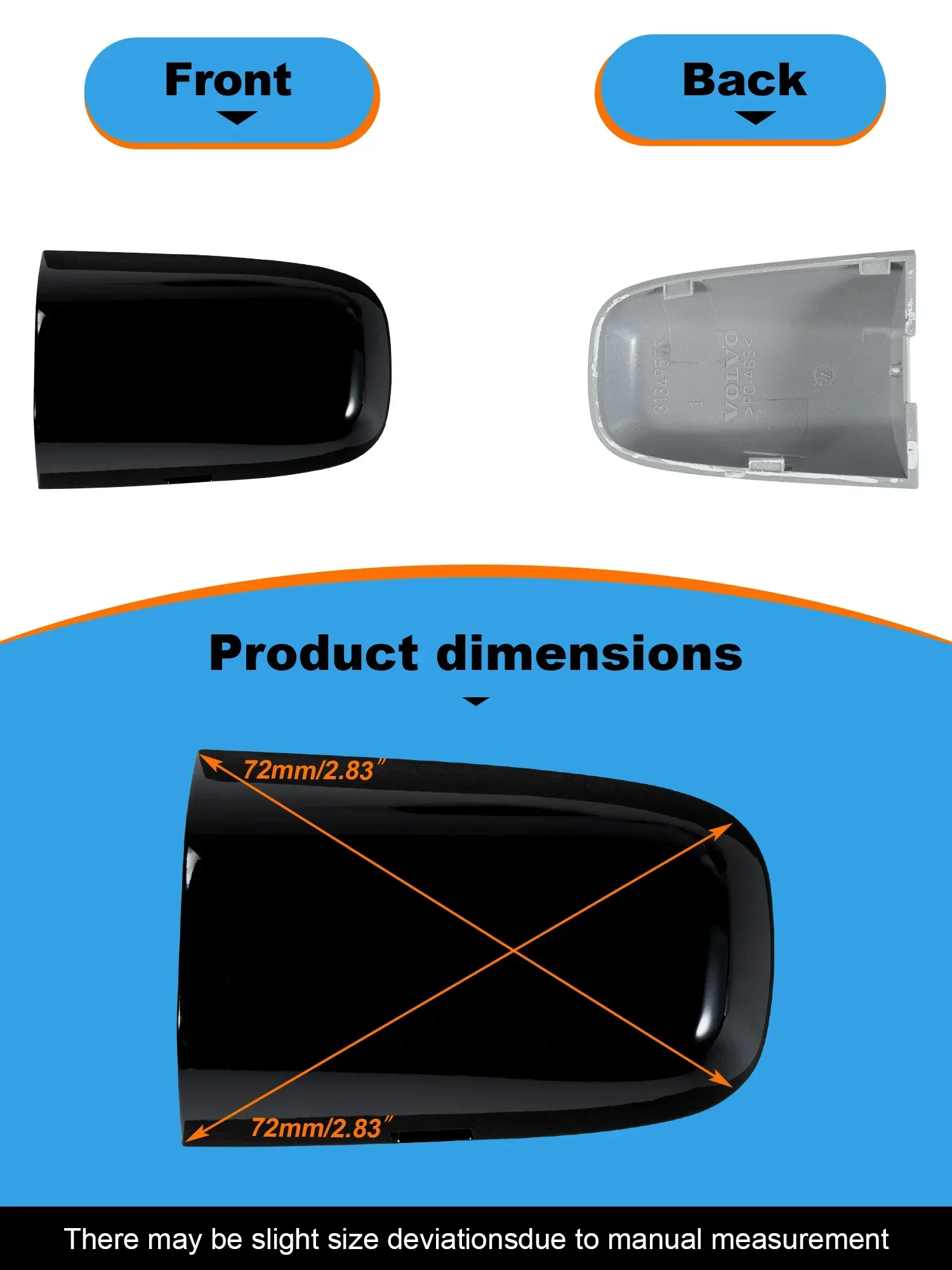 For Volvo XC60 S60 S60L V40 Car Front Left Exterior Door Handle Cover Durable ABS Auto Exterior Accessory 39819800 31349578