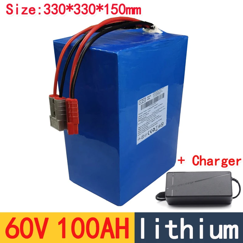 lithium 60V 100AH li ion battery With BMS for 3500W 6000W scooter AGV demo Go Cart Skateboard bike +10A charger