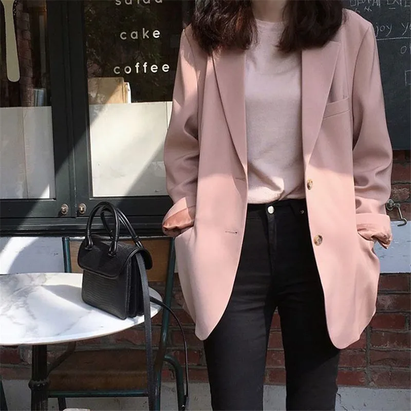 

Fashionable Slim Fit Black Jacket Women's Spring Style Korean Version Casual Long Sleeve Waist-Cinching Top