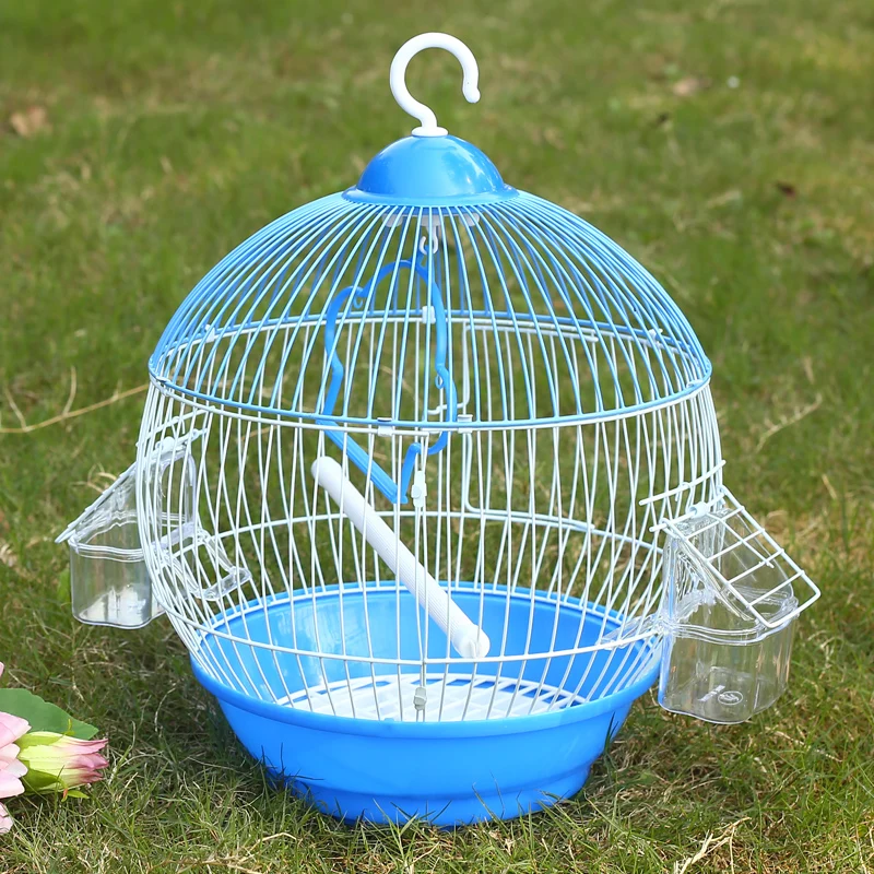 

Metal Round Budgie Bird Cages Canary Outdoors Carrier Bird Cages Parrot Southe Park Maison Oiseaux Exterieur Pet Products WZ50BC