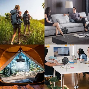 Kipas Berkemah 10000mAh Sirkulator Portabel Desktop Isi Ulang Kipas Angin Listrik Langit-langit Nirkabel dengan Lampu LED Bank Daya 8 penjualan terbaik inovatif - №