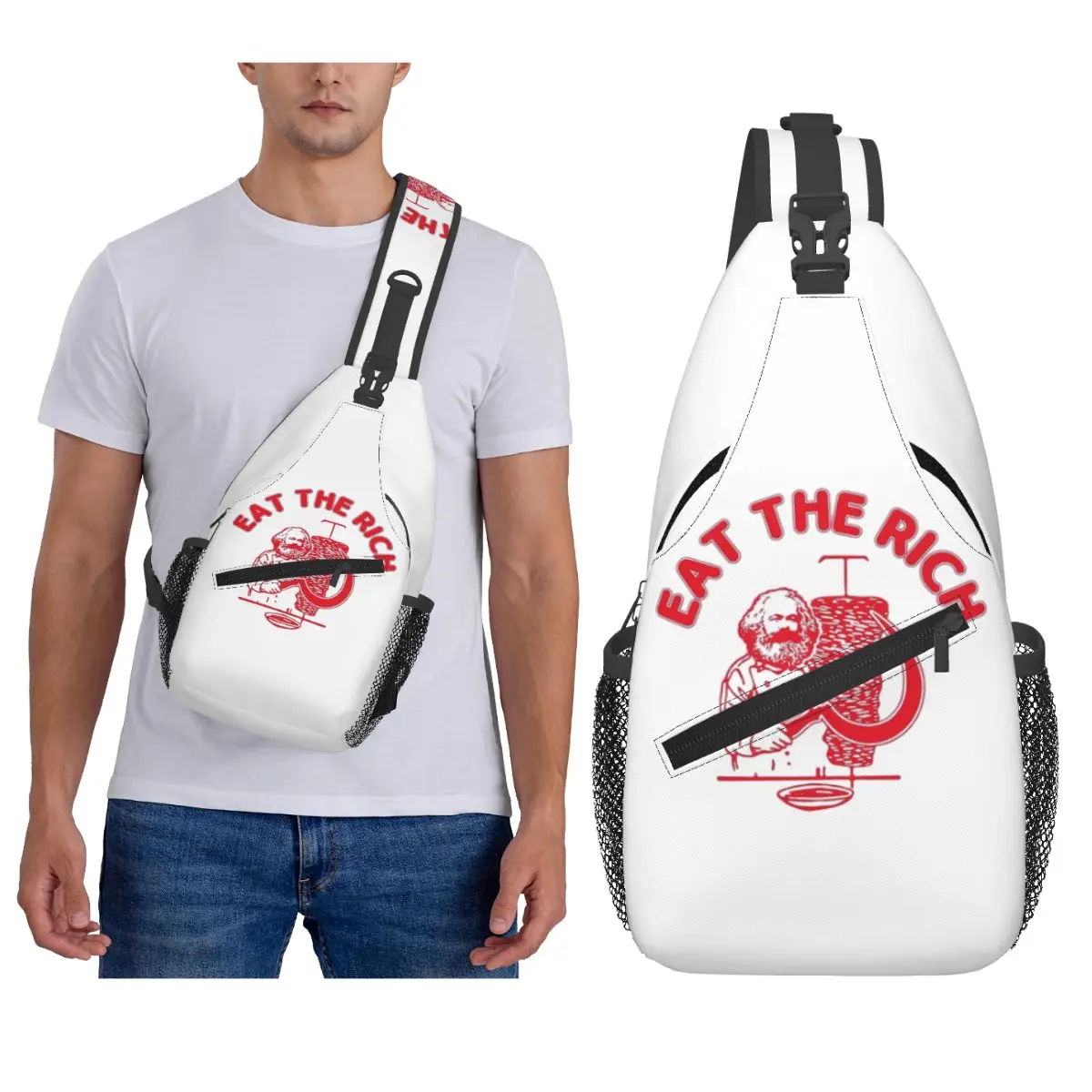 

Doner Kebab Chest Bag Men Sling Crossbody Backpack Chest Bag Travel Hiking Daypack Shoulder Bag