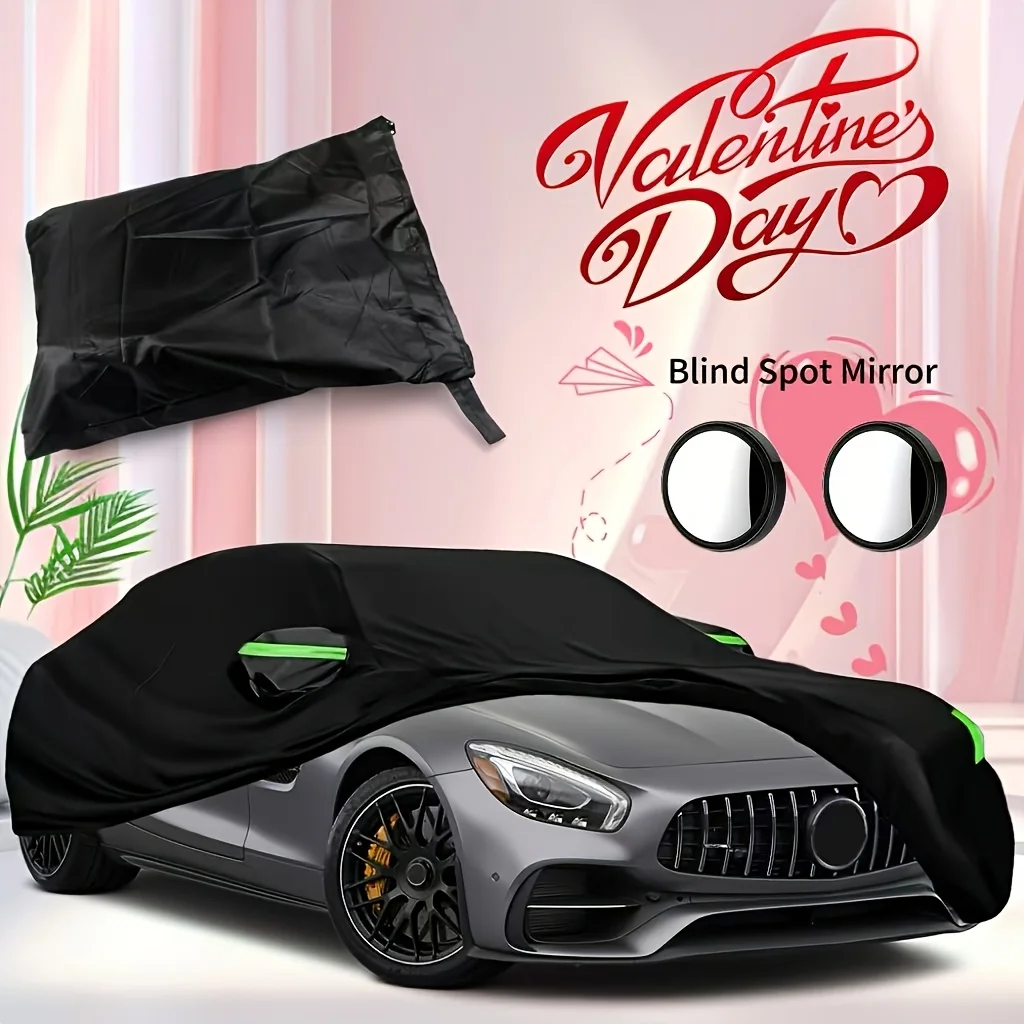 

201*79*59 Inch Black All-Weather Rain Snow UV Dust-Proof Outdoor Full Car Cover with Blind Spot Mirror | Fits for Nissan TEANA/MAXIMA/GT-R/CEFIRO/FUGA/CMIM for TOYOTA Crown/Camry for HONDA Accord for Ford FUSION/TARUS for BMW 5/M Series