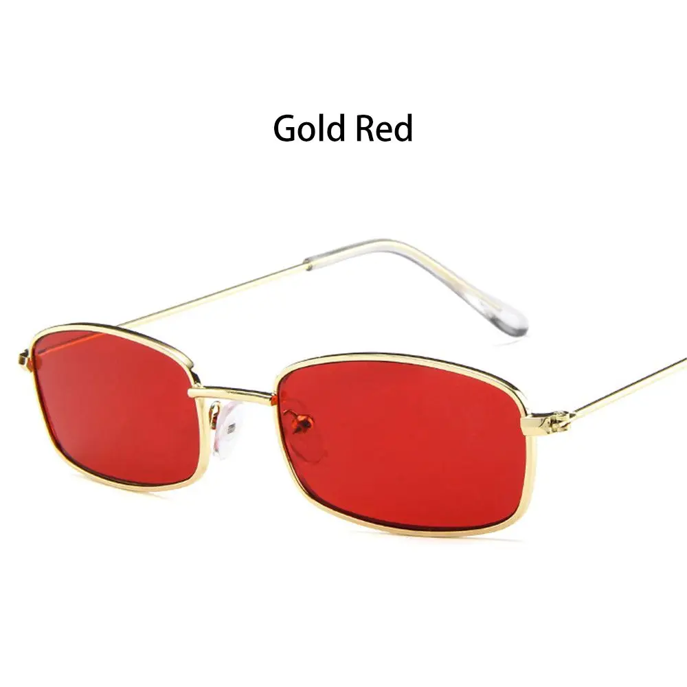 

Vintage Steampunk UV400 Rectangle Sunglasses Small Retro Shades Sun Glasses Metal Frame