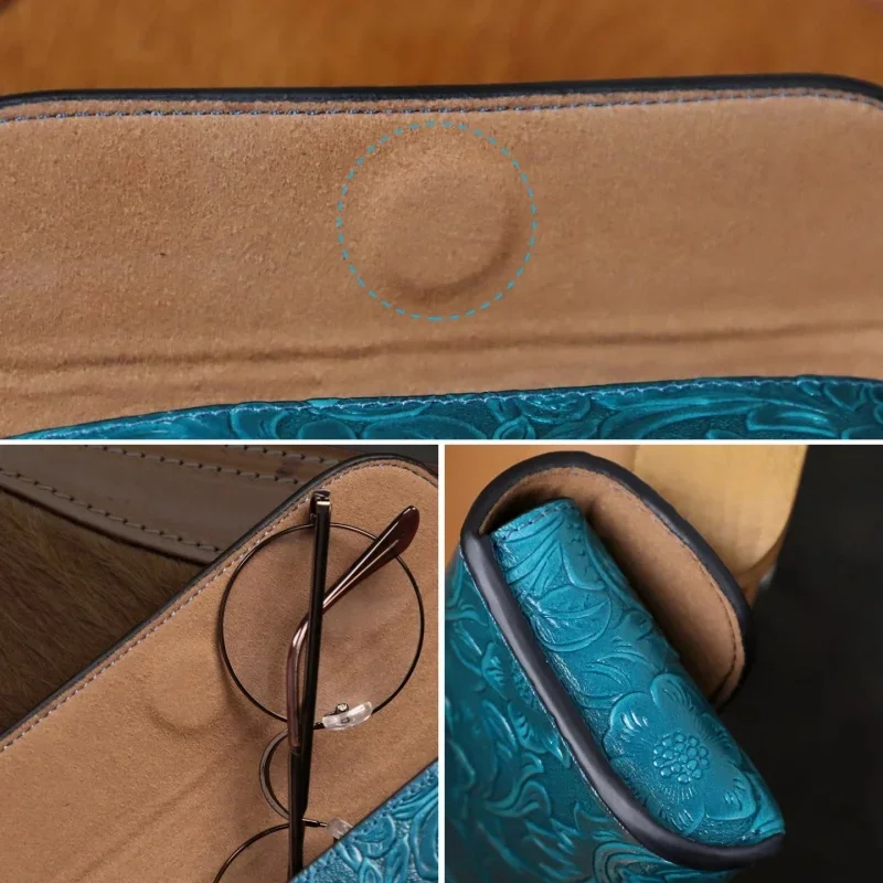 Genuine Leather Eye Glasses Bag for Eyeglass High Quality Handmade Glasses Case Box Sunglasses Protector Pouch