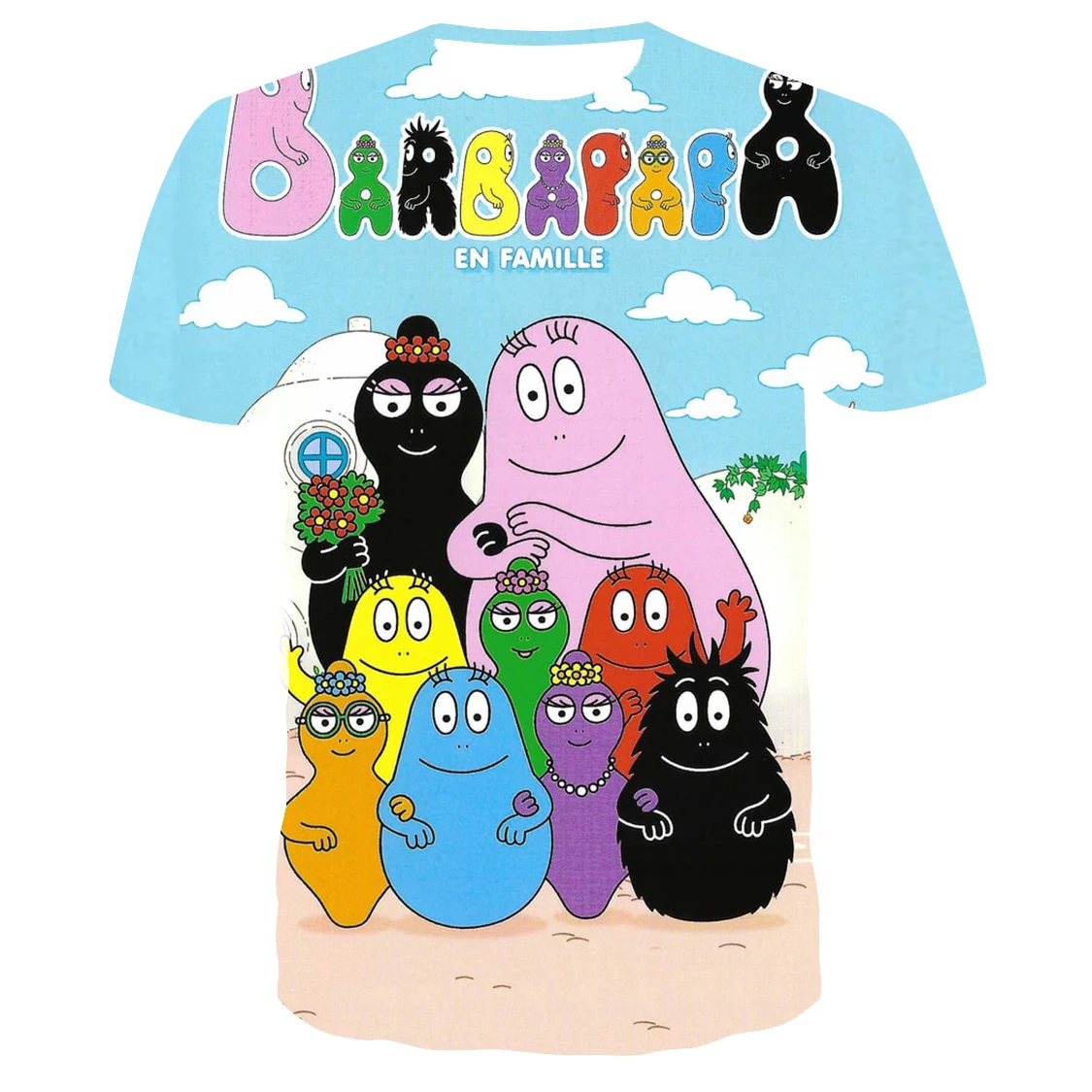 Cartoon Barbapapa T-Shirt Men Women Summer Short Sleeve Casual Breathable Tees Tops Boys Girls T Shirt Clothes