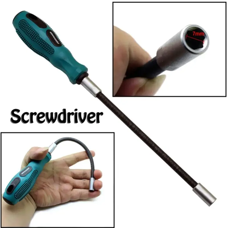 Socket Screwdriver Flexible Hex Flex Manual Socket Screw Driver Hand Tools 7mm Non-slip Socket Screwdriver Outdoor Tools