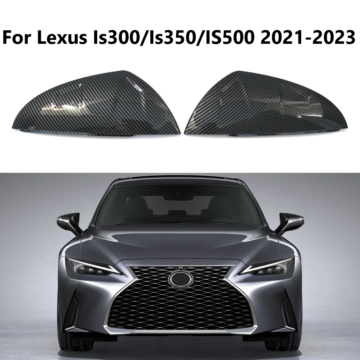 1 par de cubierta de espejo lateral de fibra de carbono LHD tapa de espejo retrovisor accesorios de coche para Lexus Is300/Is350/IS500 2021-2023
