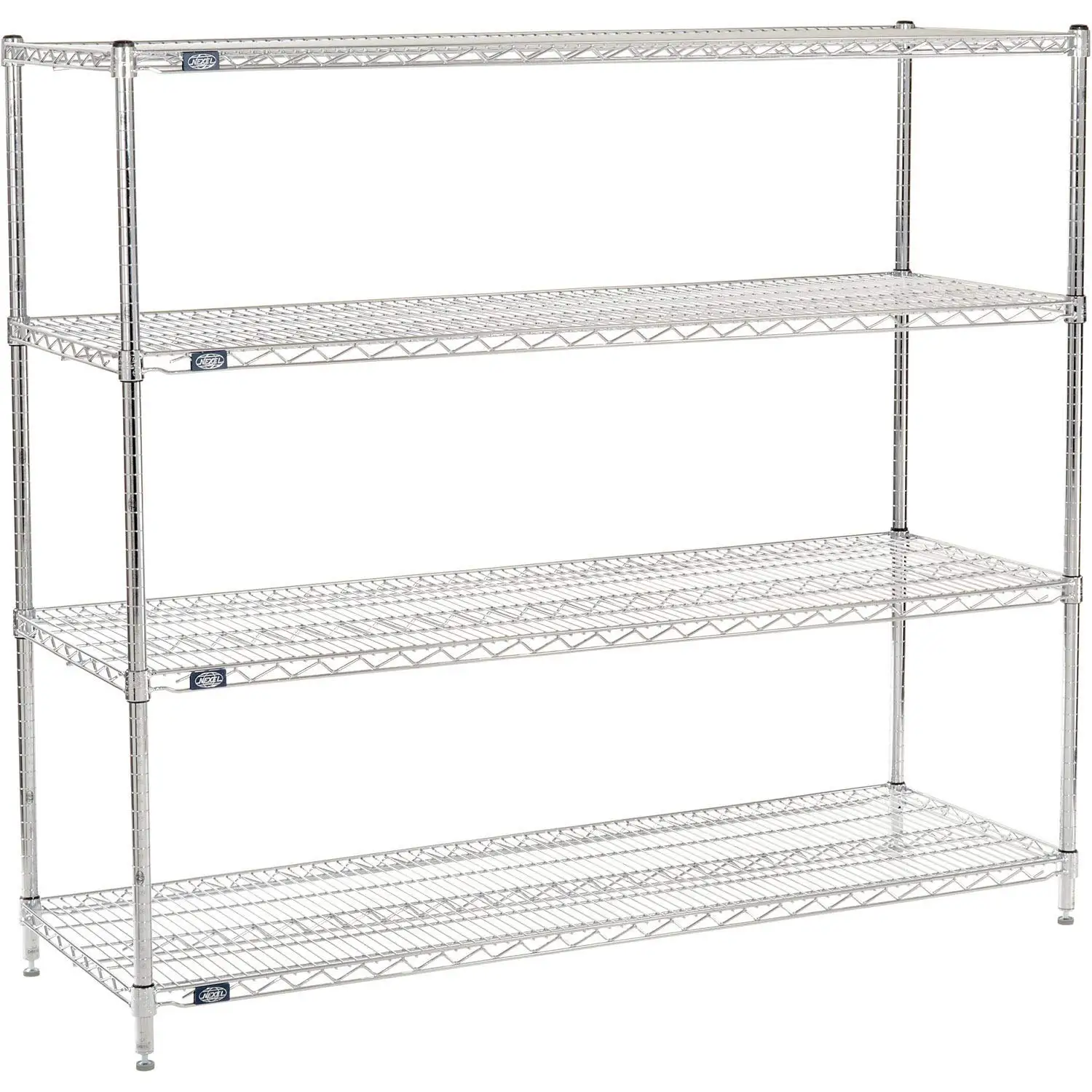 Adjustable Wire Shelving Unit, 4 Tier, Commercial Dry Storage Rack, 21