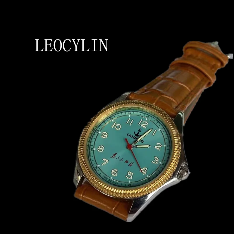 LEOCYLIN Fashion quartz watch Vintage luminous business for men Wristwatches 36mm Pilot Relogio Masculino clock lanmao 7120