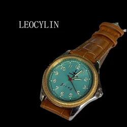 LEOCYLIN Fashion quartz watch Vintage luminous business for men Wristwatches 36mm Pilot Relogio Masculino clock lanmao 7120