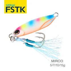 FSTK new Slow Drop Micro Cast Metal Jig Micro jig Shore Casting Jigging Spoon 5G 7G 10G 15G Rockfishing Saltwater Fishing Lure