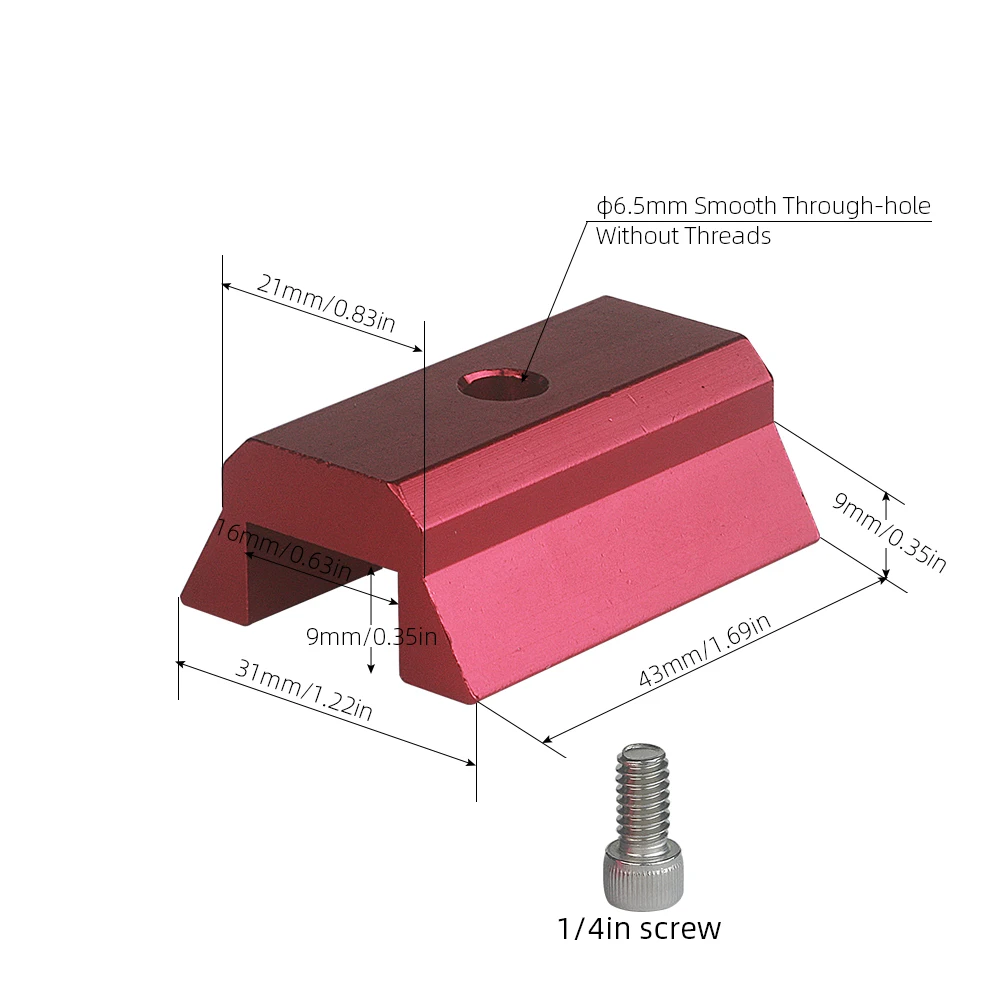 EYSDON Convex-Style Dovetail Rail Plate - 43mm (1.69