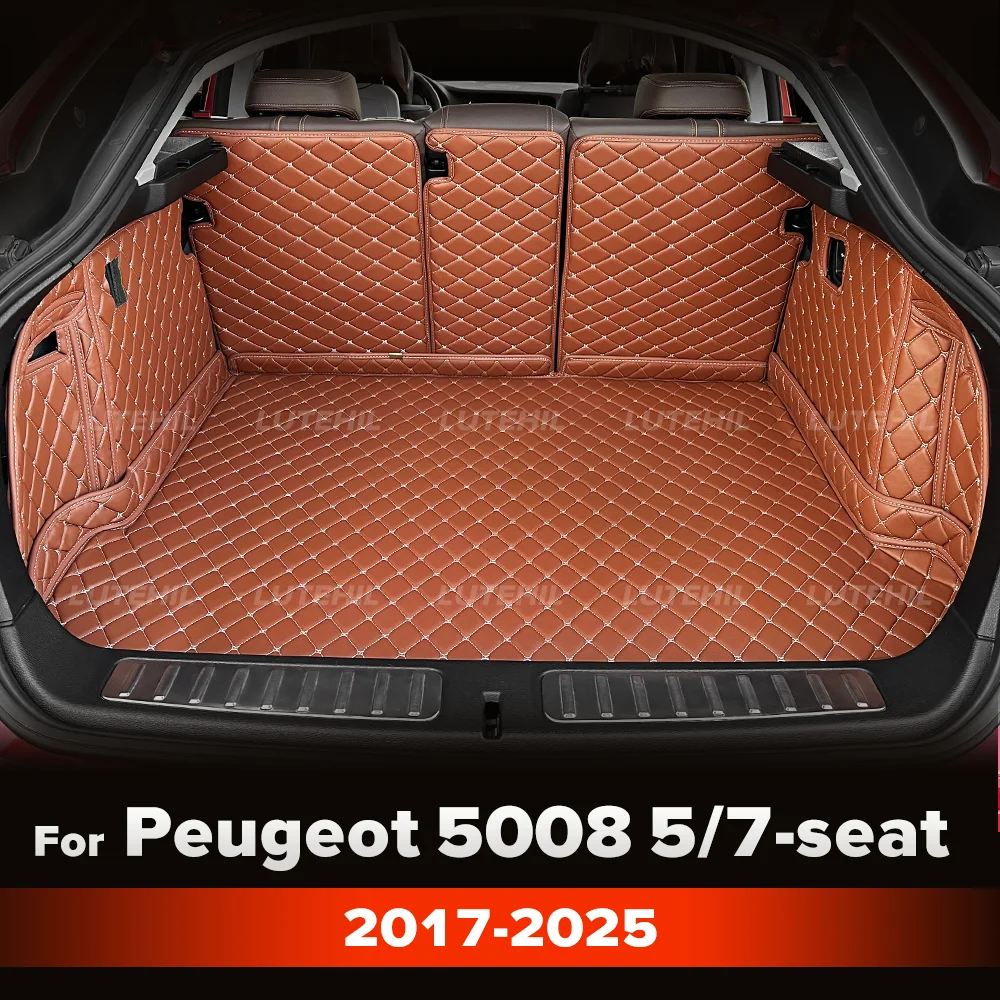 

For Peugeot 5008 5/7-seat 2017-2025 Auto Full Coverage Trunk Mat Car Protective Pad Cargo Liner Interior Accessories