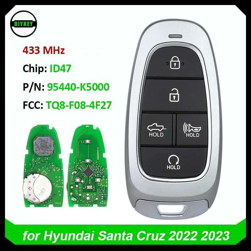 

DIYKEY 95440-K5000 Smart Remote Key Fob for Hyundai Santa Cruz 2022 2023 FCCID: TQ8-F08-4F27 433MHZ ID47 Chip