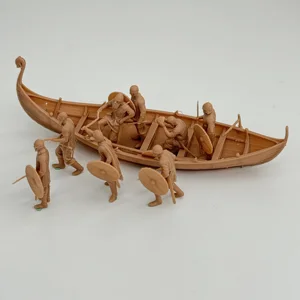 نموذج راتنج مقياس 1/72 ، محارب الفايكنج في العصور الوسطى وسفينة ، 8 شخصيات ، طاولة ، ديوراما غير مصبوغة ، منمنمات أفضل 10 سترات مبيعا The Warriors - رقم 8