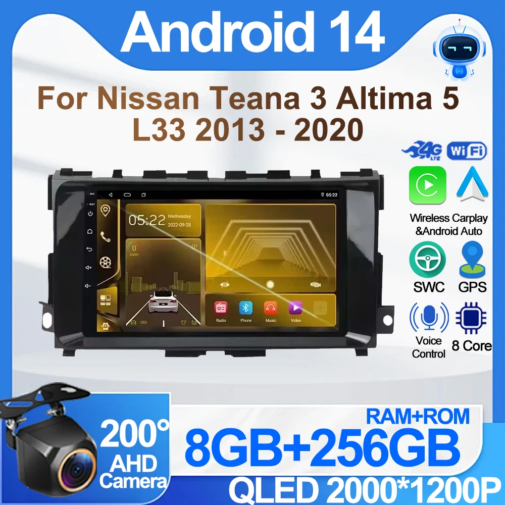 

Car Android For Nissan Teana 3 Altima 5 L33 2013 - 2020 No 2din DVD Car Radio Player Android 13 Mirror Link Android Auto Wifi