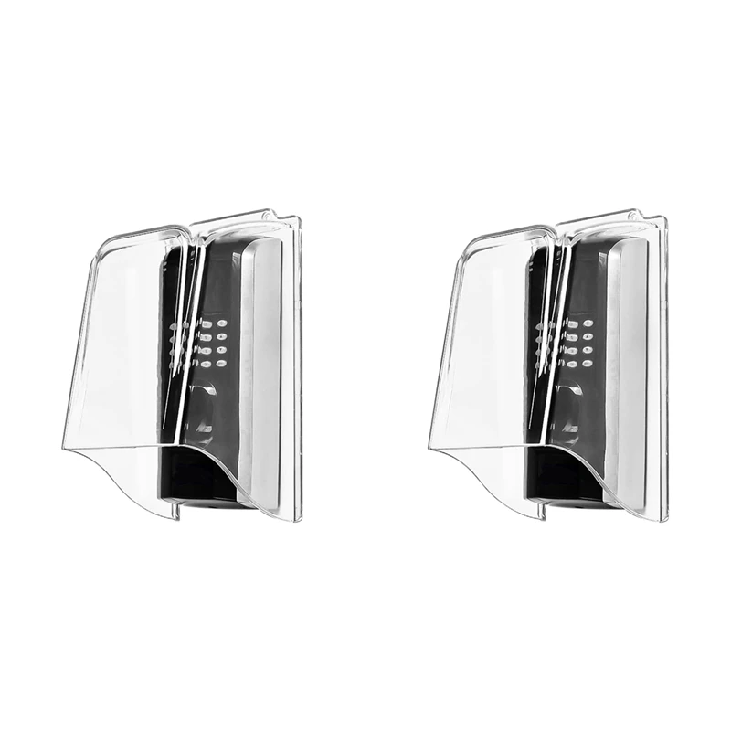 2X PC Plastic Lengthen Doorbell Rain Cover,Transparent Doorbell Waterproof Cover Protector Doorbell Attachment