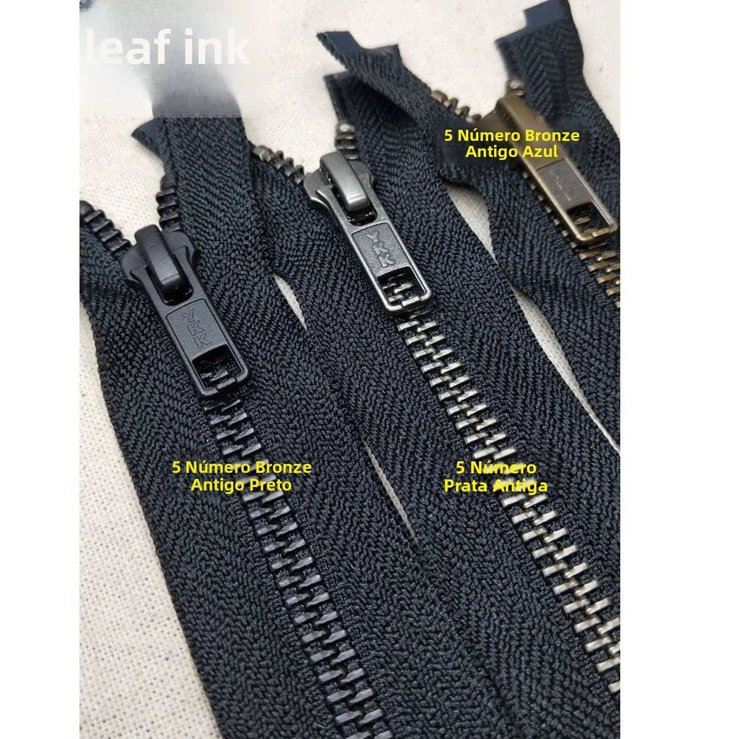 ziper-metalico-ykk-no5-de-ponta-Unica-preto-bronze-prata-antiga-para-jaquetas-roupas-de-algodao-texteis-domesticos-e-a