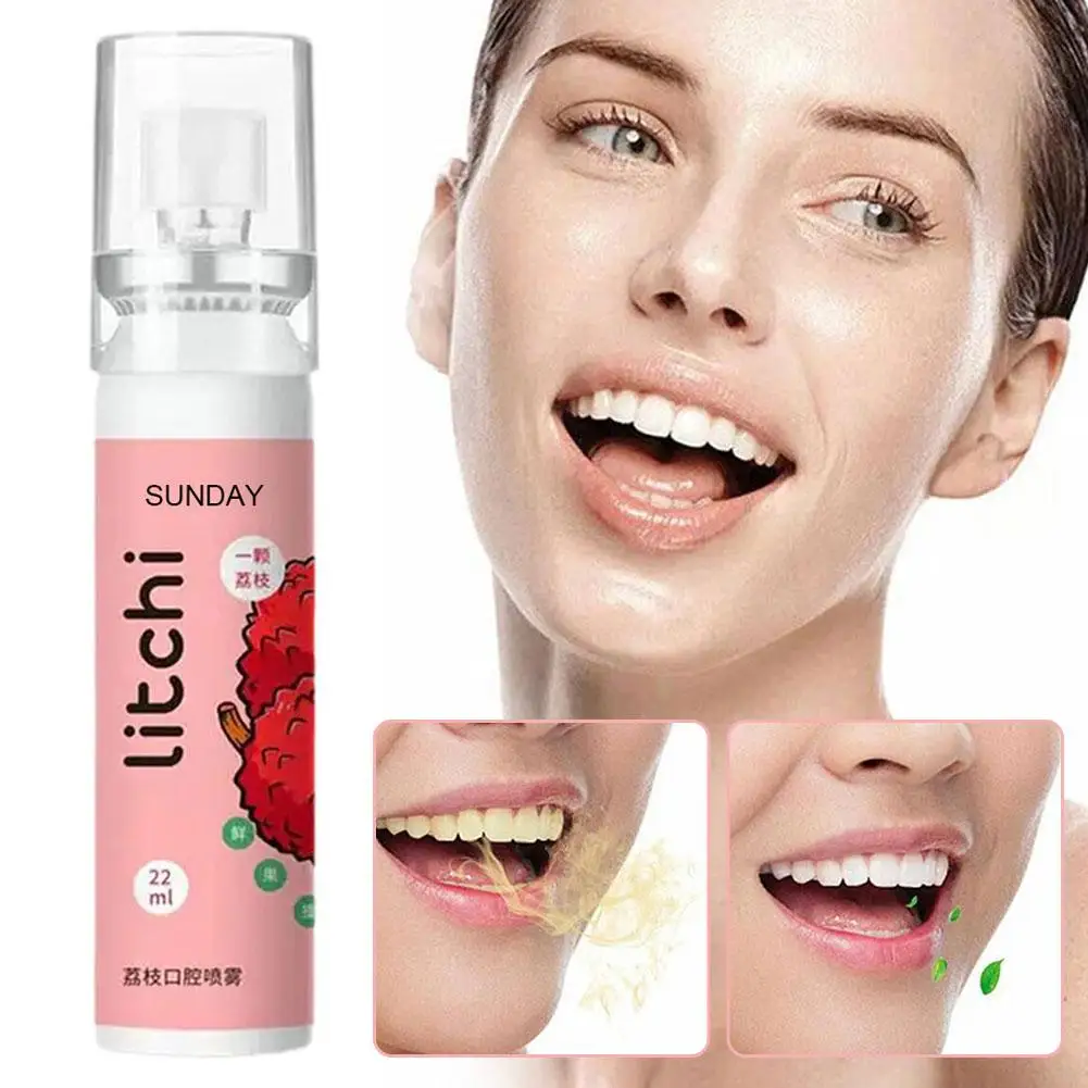 22ml Oral Fresh Spray Mouth Freshener Oral Odor Treatment Persistent Care Remove Peach Litchi Oral Breath Oral Bad Flavor F M3R9